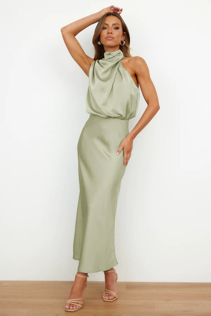 Liliana - Vestido Maxi Halter Drapeado