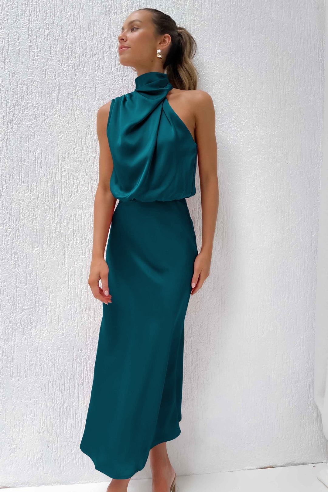 Liliana - Vestido Maxi Halter Drapeado