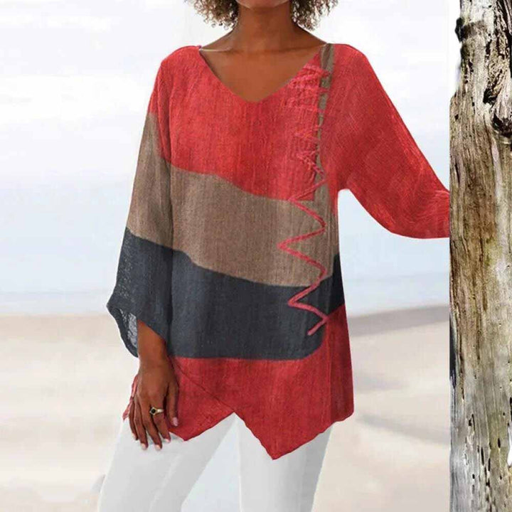 Isidora - Blusa Tricolor Elegante