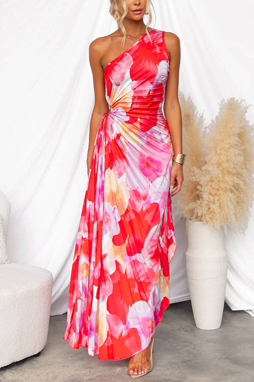 Amalia - Vestido Maxi Floral Un Hombro