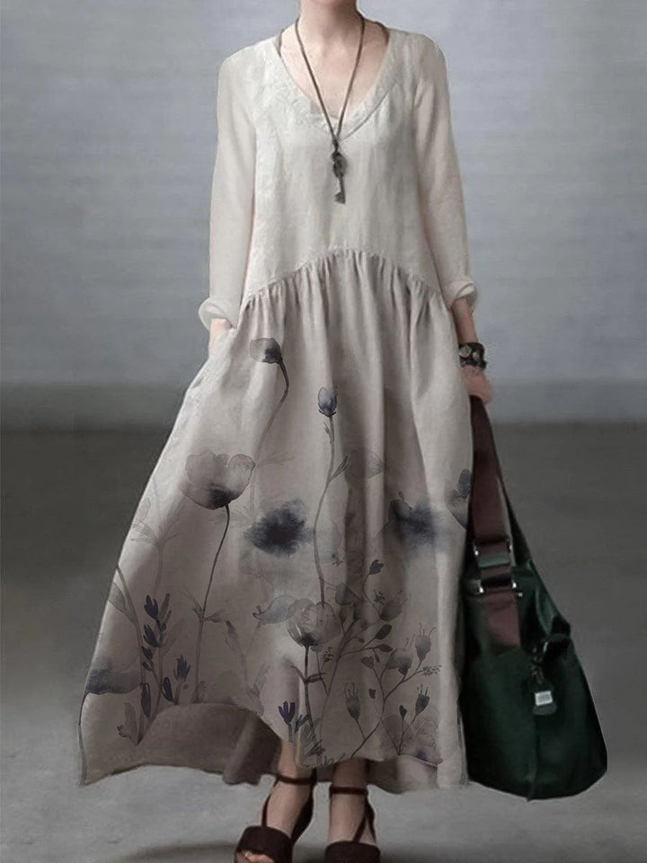 Amanda - Vestido Maxi Fruncido Escote V