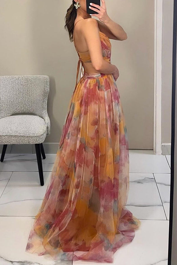 Catalina - Vestido Maxi Tul Drapeado