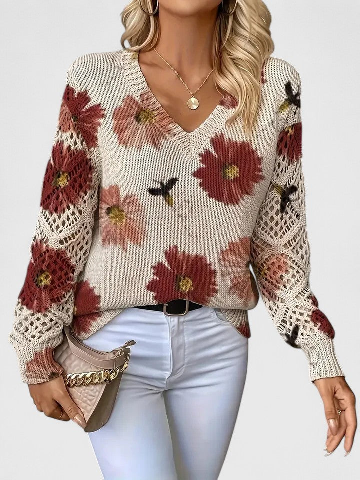 Dominga - Suéter Floral Calado
