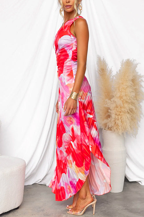 Amalia - Vestido Maxi Floral Un Hombro