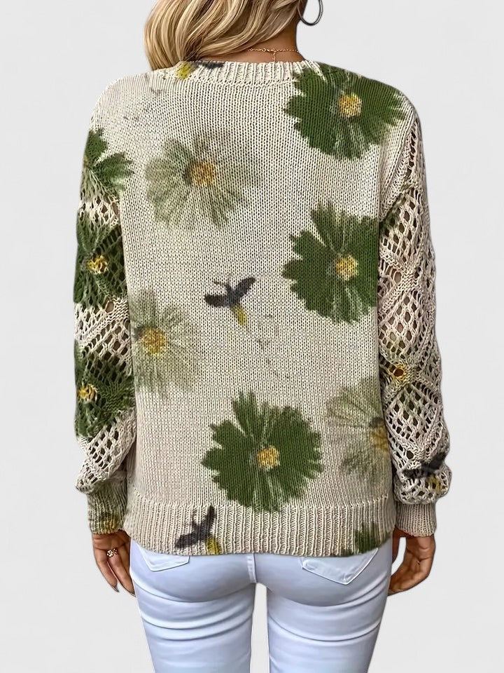 Dominga - Suéter Floral Calado