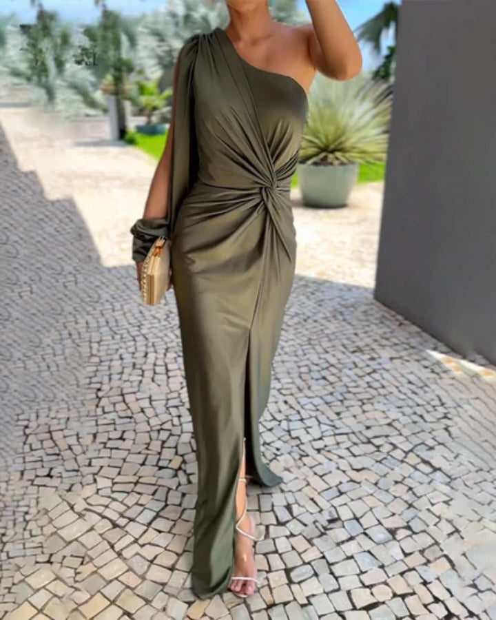 Tomasa - Vestido Maxi Nudo Un Hombro