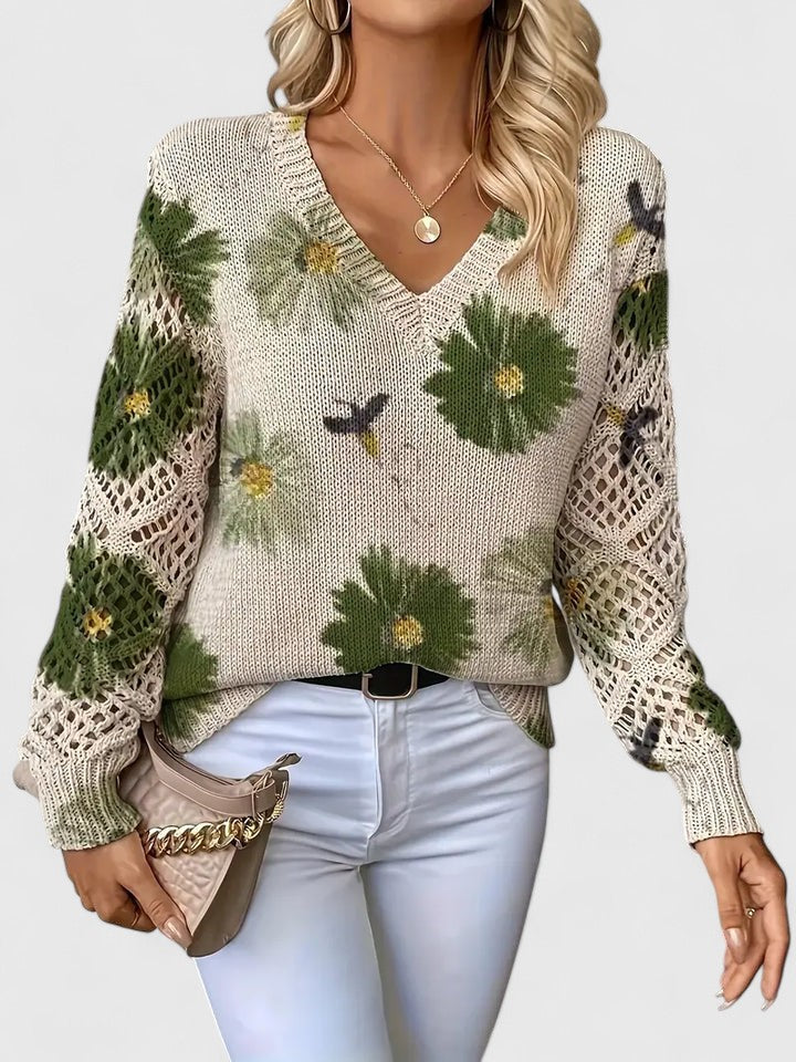 Dominga - Suéter Floral Calado