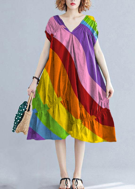 Amira - Vestido Holgado Cuello V Fruncido