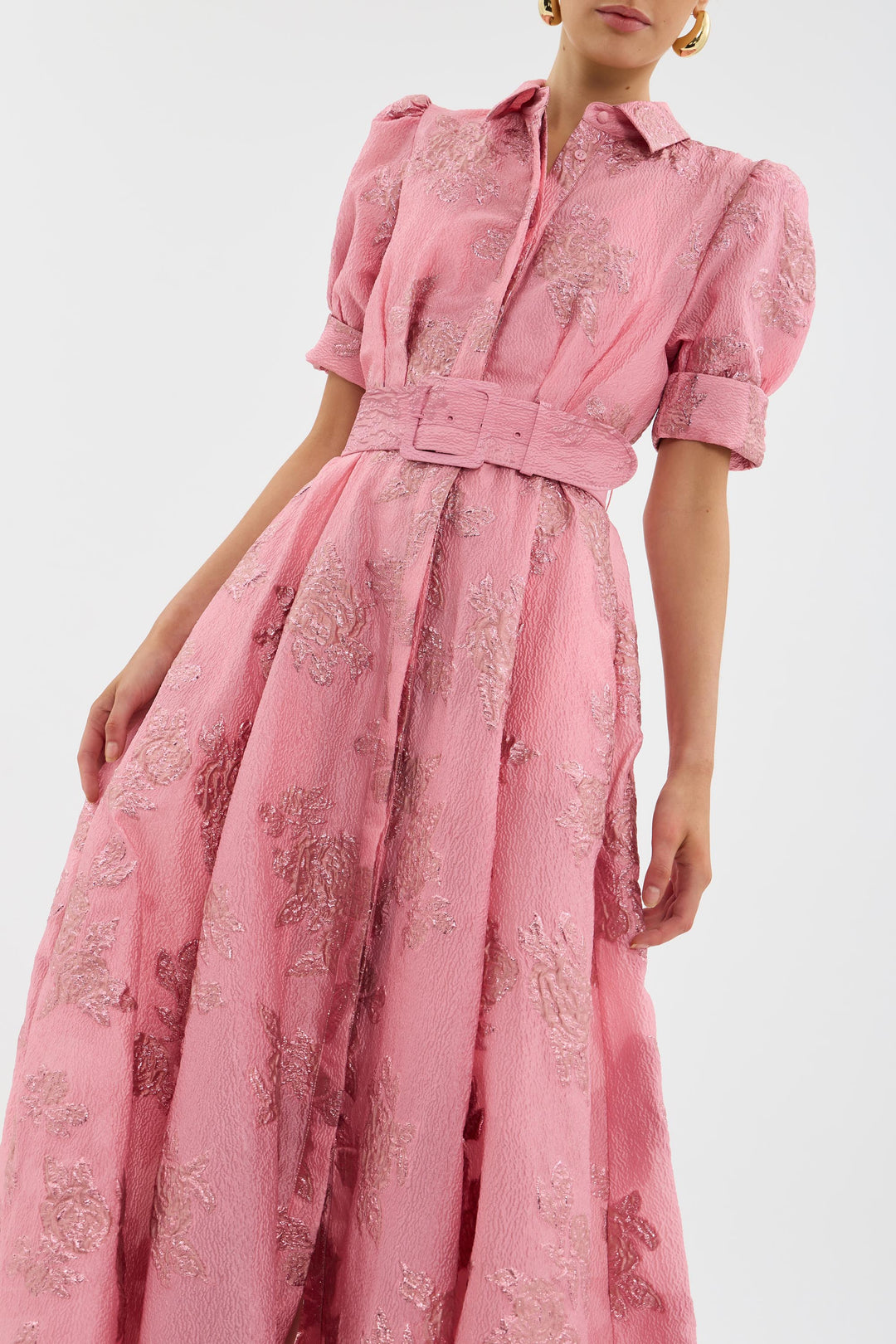 Otilia - Vestido Largo Floral Brocado