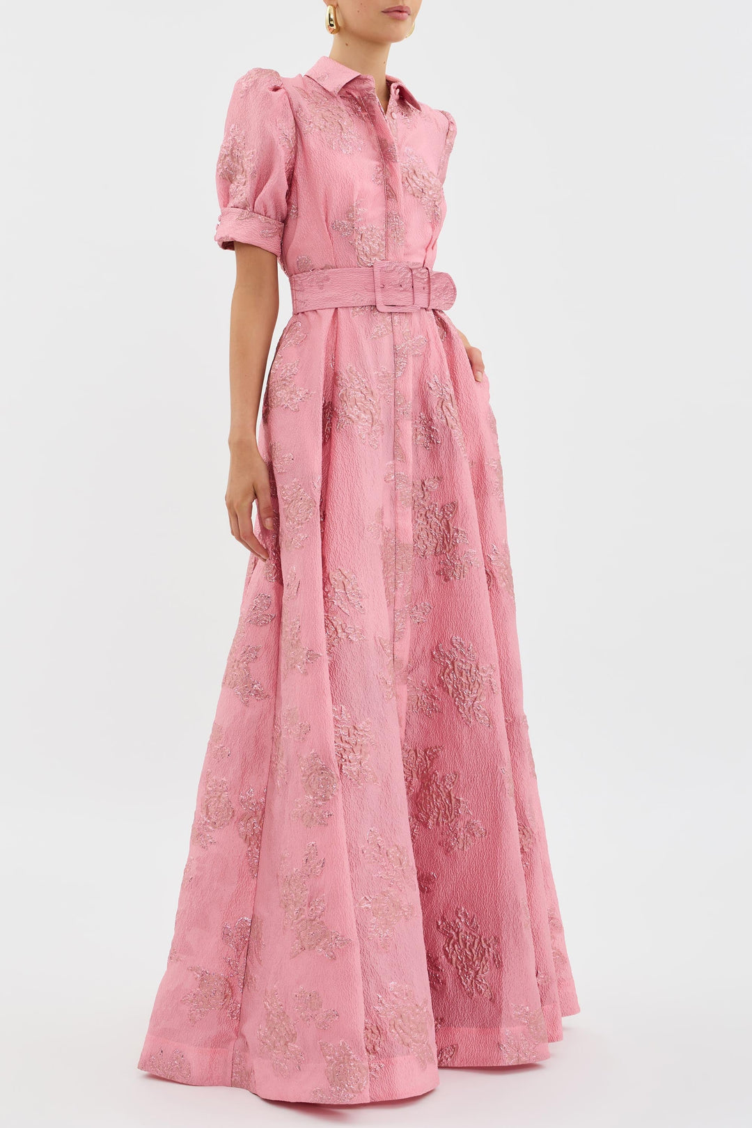 Otilia - Vestido Largo Floral Brocado