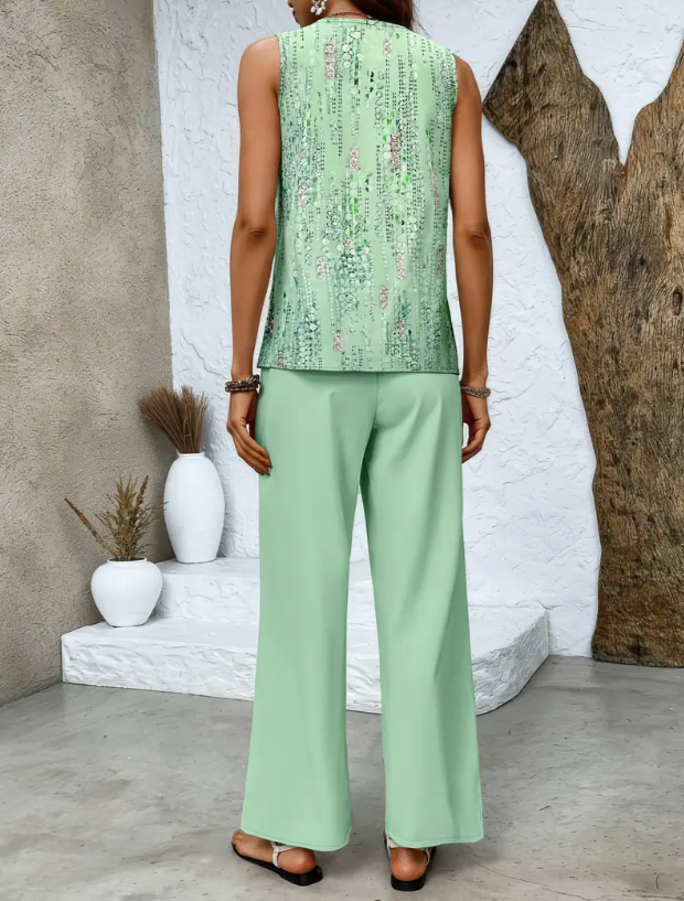 Estrella - Conjunto Dos Piezas Menta Floral