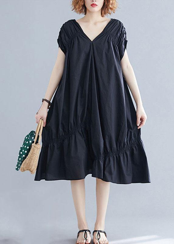 Amira - Vestido Holgado Cuello V Fruncido