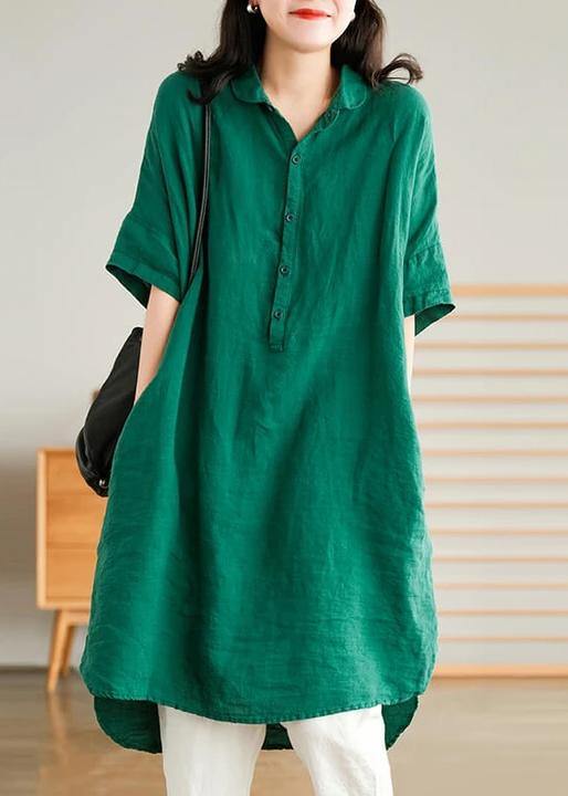 Alenis - Vestido Camisa Liso Oversize