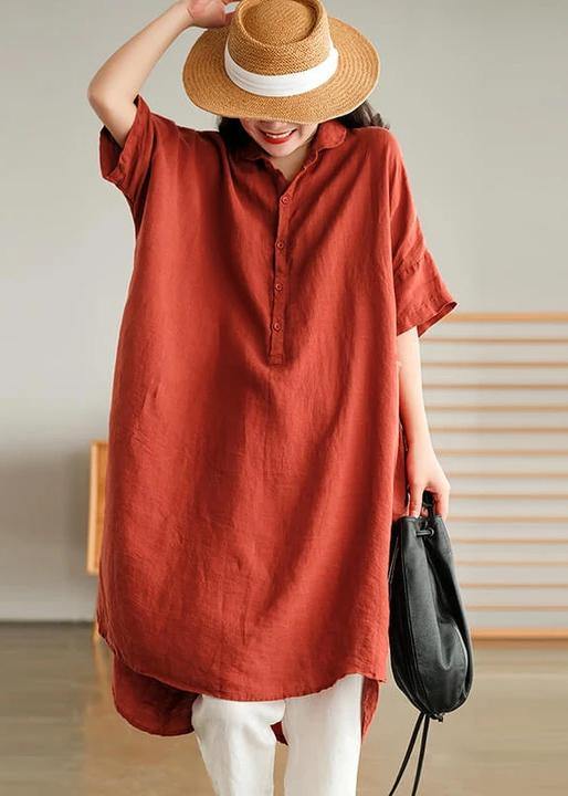Alenis - Vestido Camisa Liso Oversize