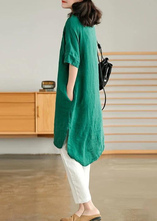 Alenis - Vestido Camisa Liso Oversize