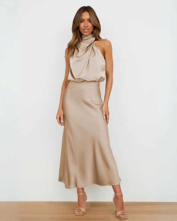 Liliana - Vestido Maxi Halter Drapeado