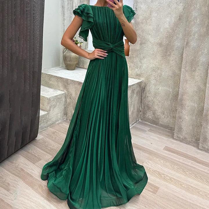 Andrea - Vestido Gala Plisado Volantes