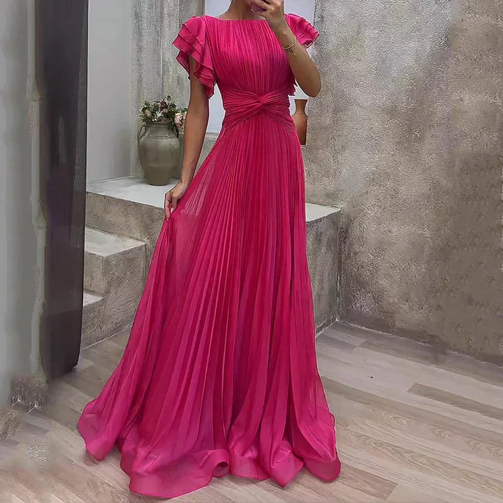 Andrea - Vestido Gala Plisado Volantes