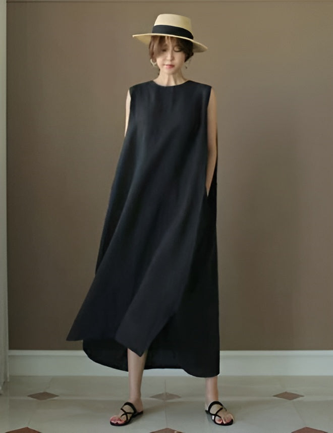 Alberta - Vestido Maxi Sin Mangas Oversize