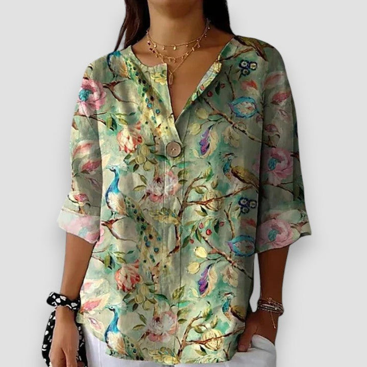 Norma - Blusa Floral Acuarela Multicolor
