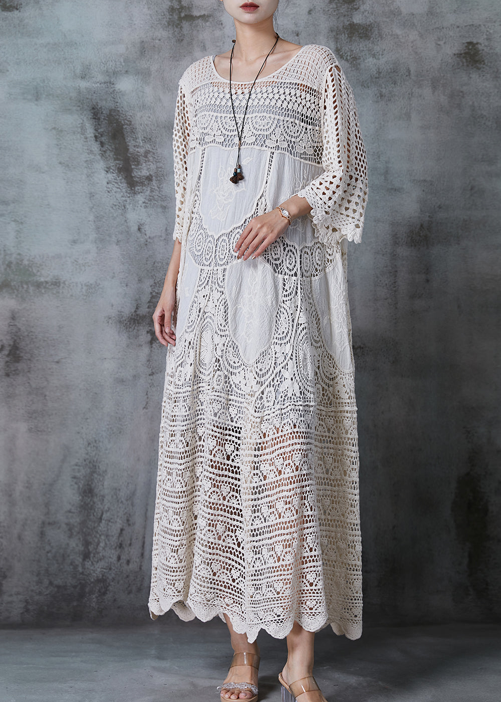Alisson - Vestido Maxi Encaje Crochet