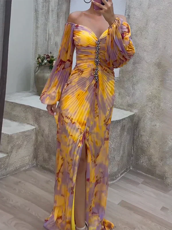 Natalia - Vestido Largo Hombros Caídos