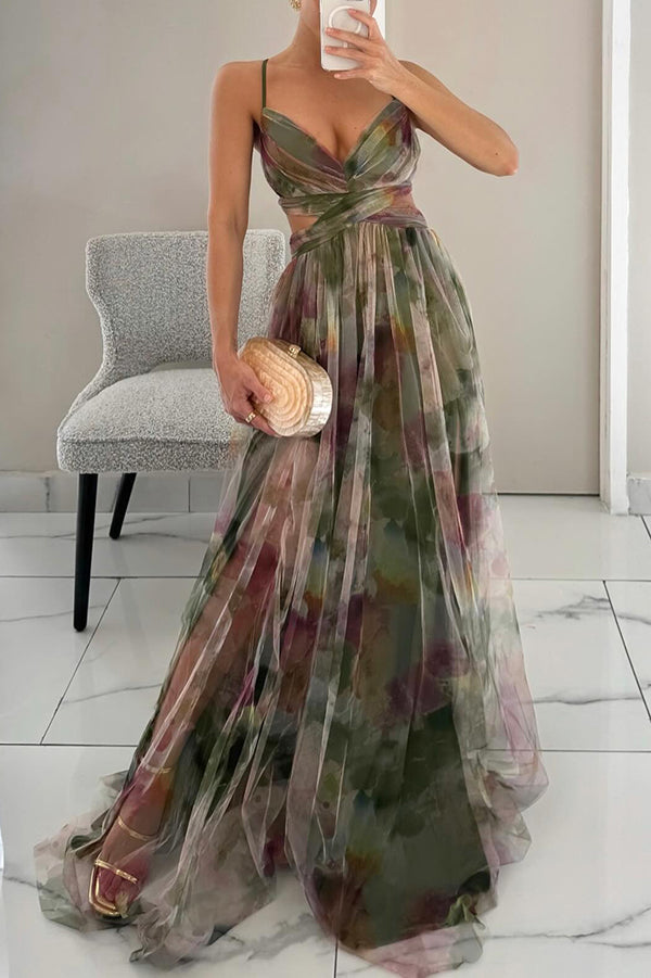 Catalina - Vestido Maxi Tul Drapeado