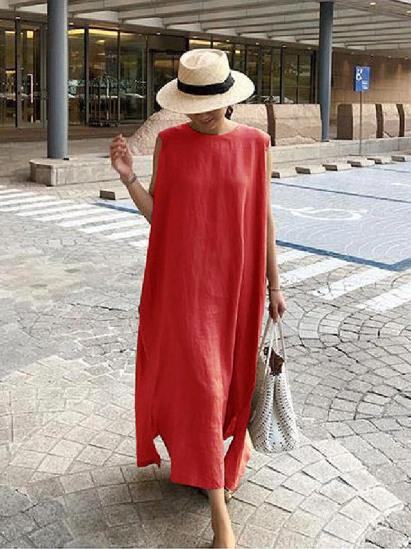 Alberta - Vestido Maxi Sin Mangas Oversize
