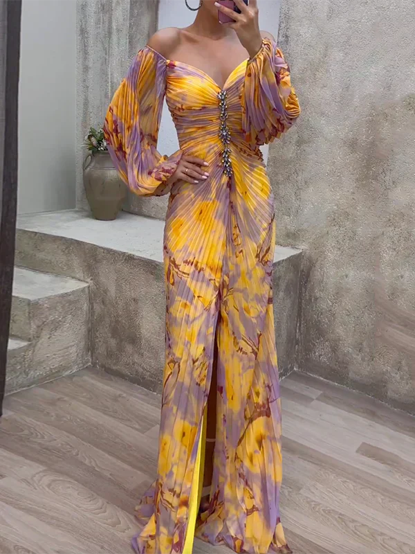 Natalia - Vestido Largo Hombros Caídos
