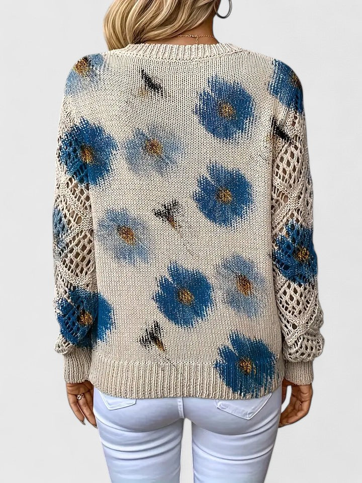 Dominga - Suéter Floral Calado