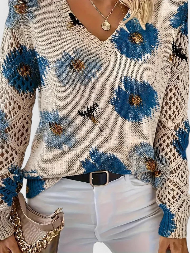 Dominga - Suéter Floral Calado