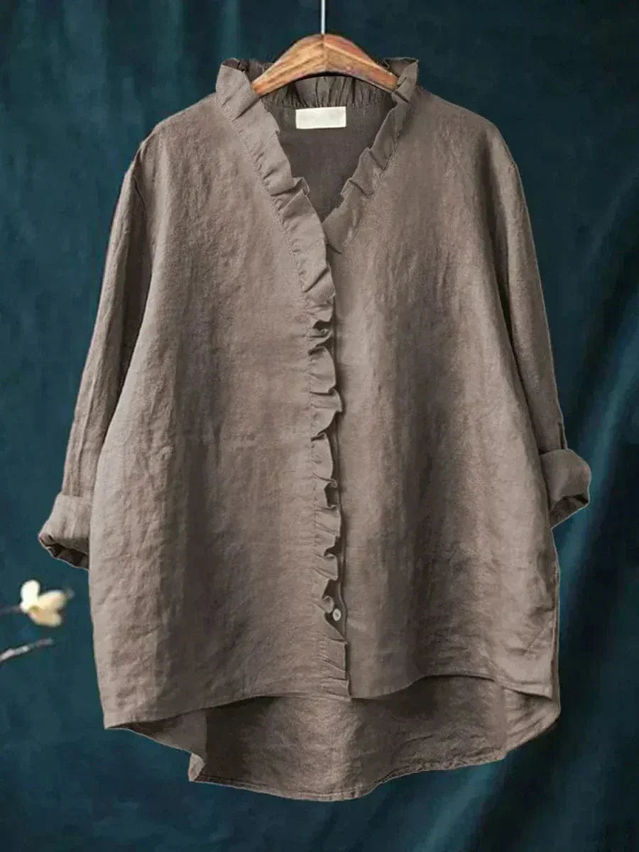 Regina - Blusa Manga Larga Volantes