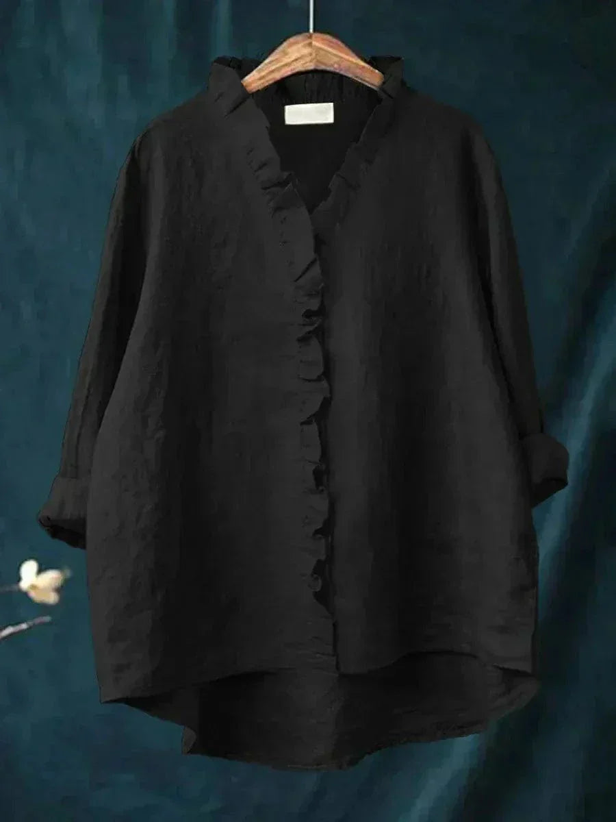 Regina - Blusa Manga Larga Volantes