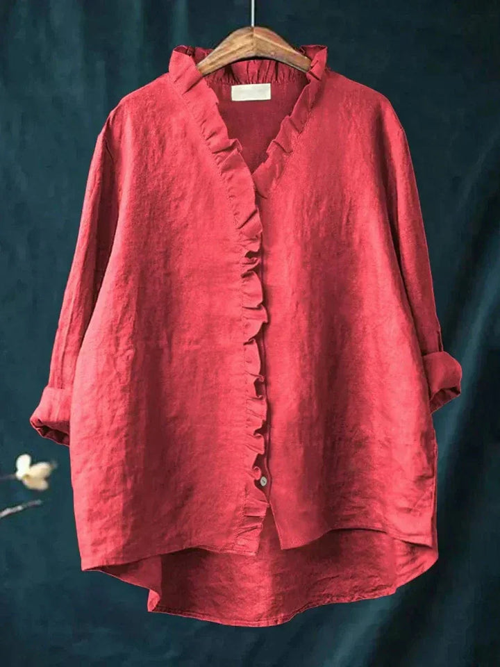 Regina - Blusa Manga Larga Volantes