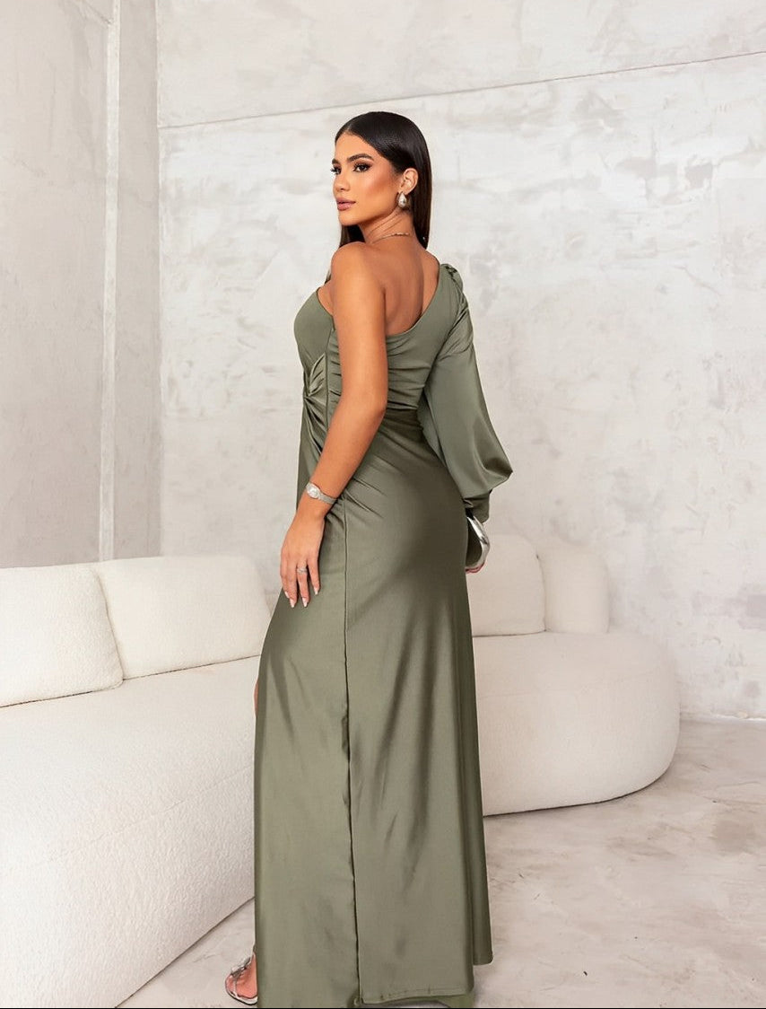 Tomasa - Vestido Maxi Nudo Un Hombro